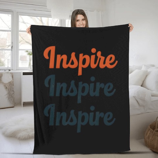 Inspire Retro Typography Fleece Blankets