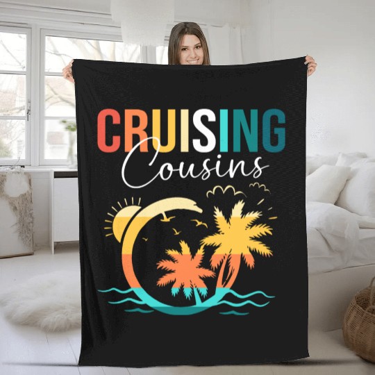 Family Cruise Mediterranean Cruising Cousins Fleece Blankets