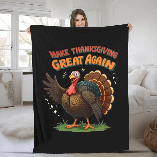 make thanksgiving great again Fleece Blankets