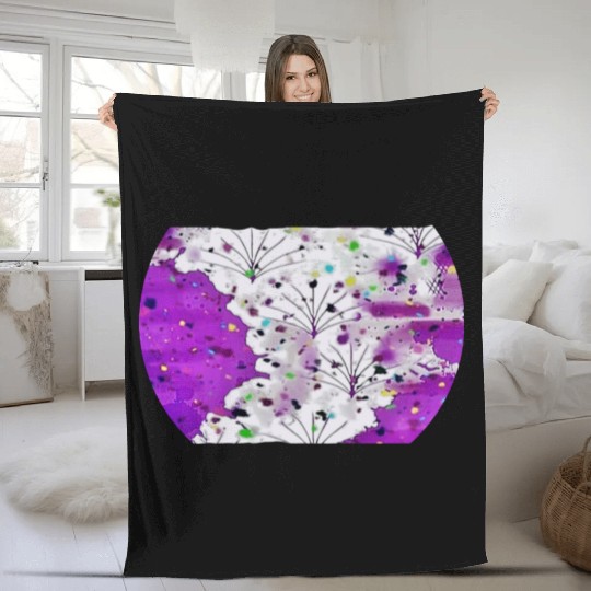Purple Stream Fleece Blankets