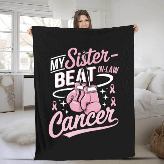 My Sister-In-Law Beat Cancer Breast Cancer Fleece Blankets