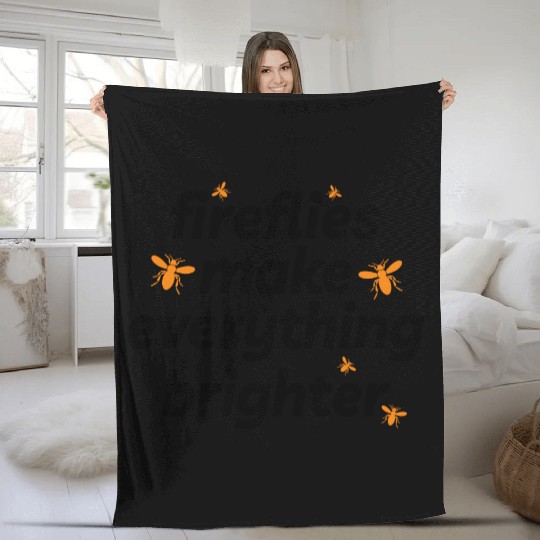 Fireflies Firefly Lightning Bug Insect Collector Fleece Blankets
