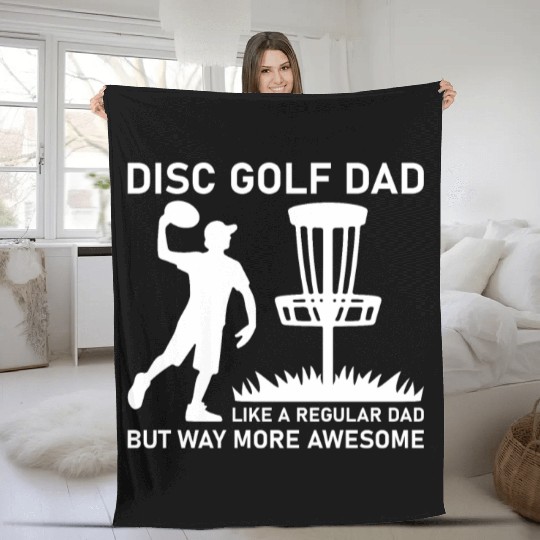 Father's Day Disc Golf Dad Like A Regular Dad Fleece Blankets