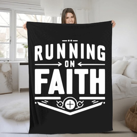 Running on Faith Fleece Blankets