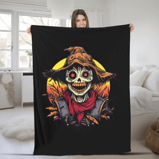 Cartoon Horror Scarecrow Fleece Blankets