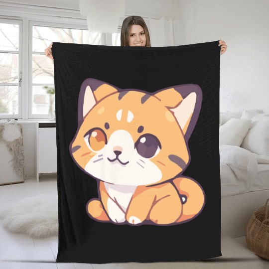 Meow Series: Laid-Back Ginger Fleece Blankets