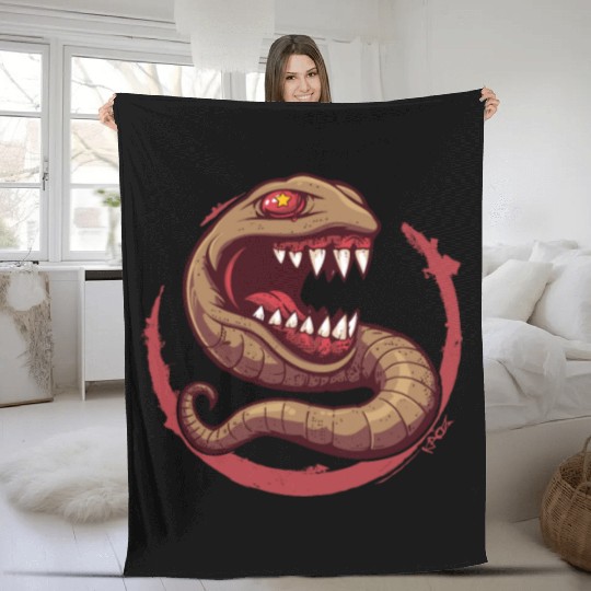 The Communist Worm: Comrade of Horror Fleece Blankets