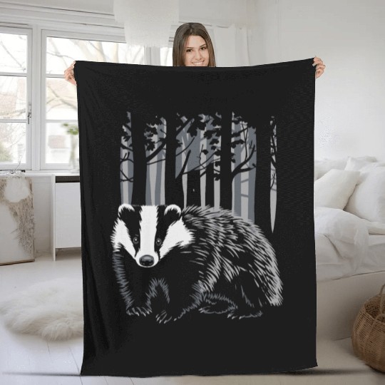 Cottagecore Forest Badge Scene Fleece Blankets