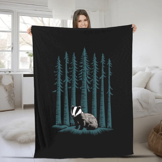 Cottagecore Forest Badge Serenity Nature Vibes Fleece Blankets