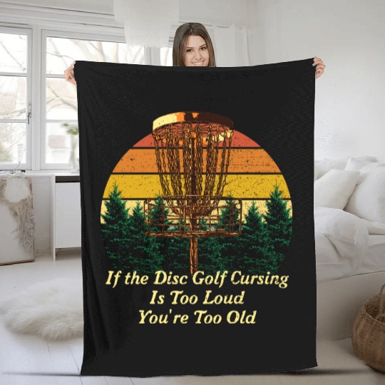Disc Golf Cursing Is Too Loud Funny Dad Jokes Humo Fleece Blankets