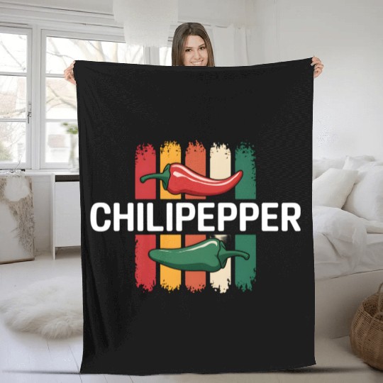 Chili Pepper Retro Vibe Fleece Blankets