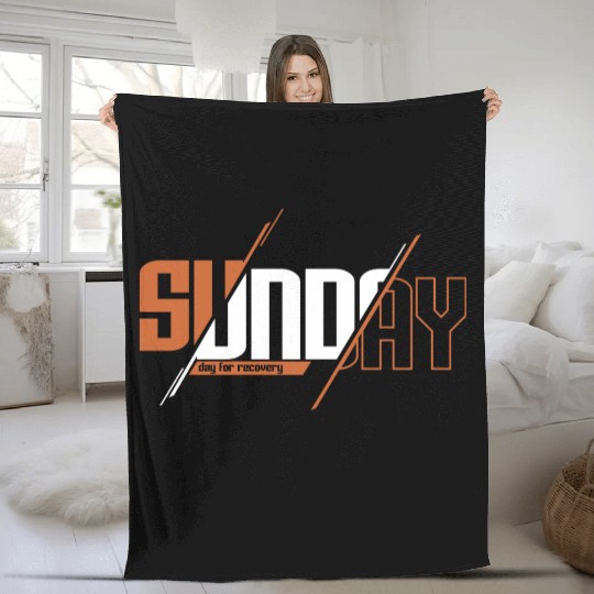 text sunday with theme Tipografi eksperimental Fleece Blankets