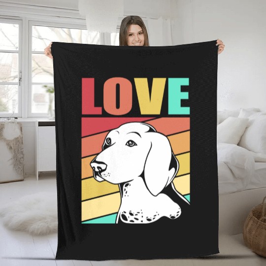 Retro German Shorthaired Pointer Dog I Love My GSP Fleece Blankets