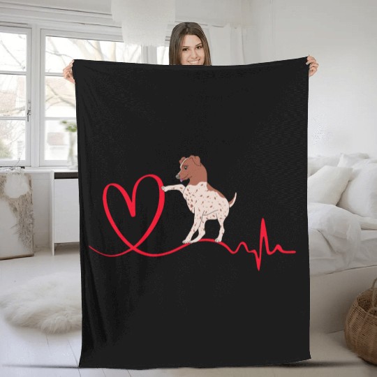 Dog Heartbeat I Love My German Shorthaired Pointer Fleece Blankets