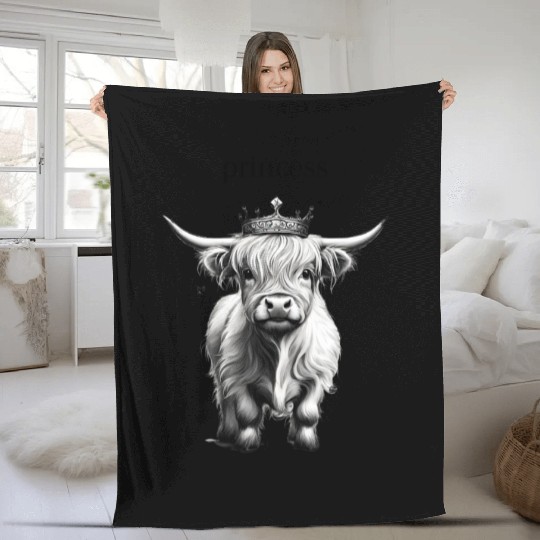 Princess Highland Baby Cow Fleece Blankets