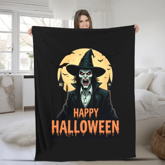 Halloween Horror Witch Fleece Blankets