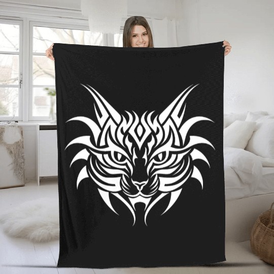 Cat Pet T Tattoo Fleece Blankets