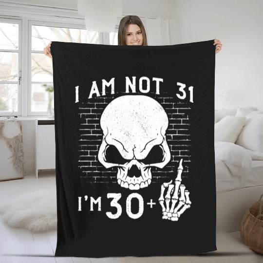 I Am 30 Plus Middle Finger - 31st Birthday Fleece Blankets