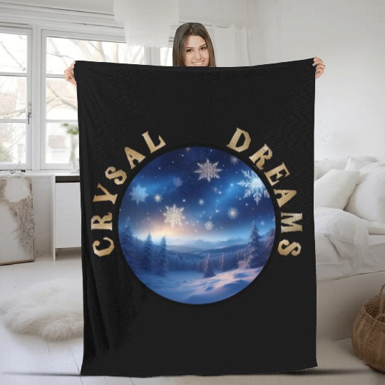 Crystal Dreams - A Winter Wonderland Fleece Blankets