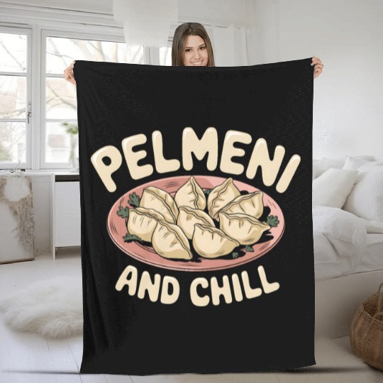 Pelmeni Dumpling Russian Comfort Food Fleece Blankets