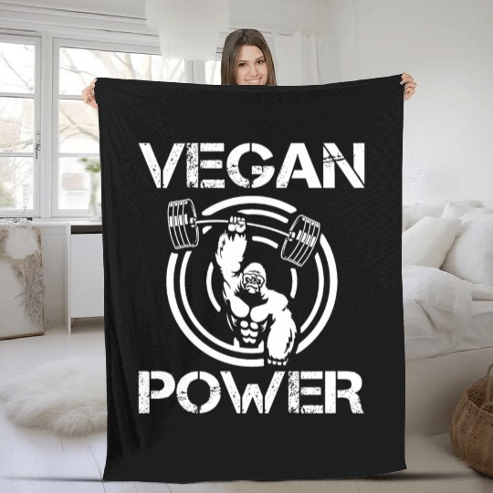 Monkey Chimpanzee Vegan Power Gorilla Fleece Blankets