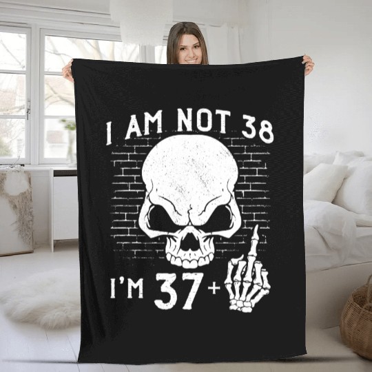 I Am 37 Plus Middle Finger - 38th Birthday Fleece Blankets