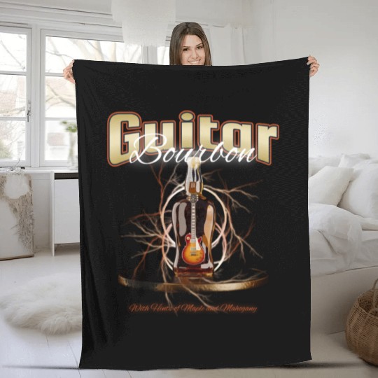 Guitar Bourbon. Fleece Blankets