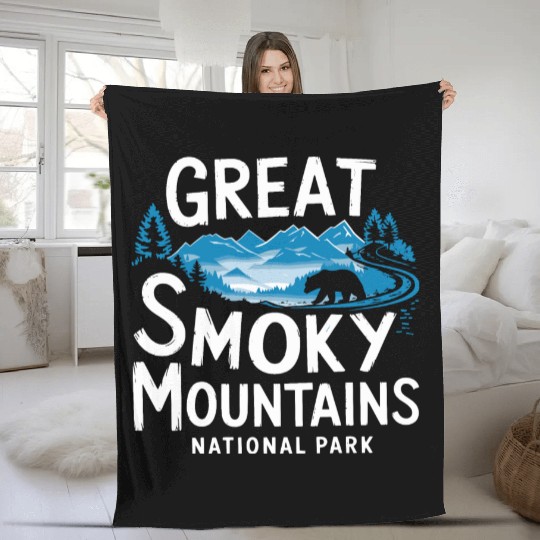 Great smoky mountains national park. Fleece Blankets