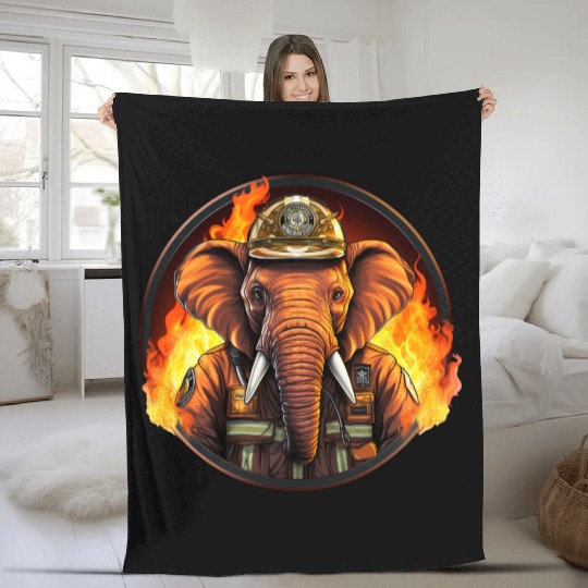 Fireman elephant Fleece Blankets