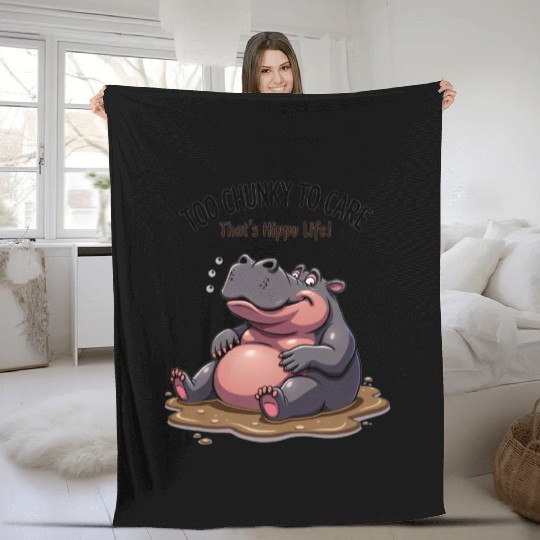 Chunky Hippo Lifestyle Fleece Blankets