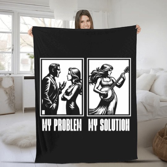 Bluegrass Music My Problem My Pictogram Mom Dad Fleece Blankets