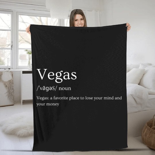 Funny Vegas definition Fleece Blankets