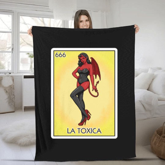 La Toxica Card Funny Toxic Women's La Toxica Fleece Blankets