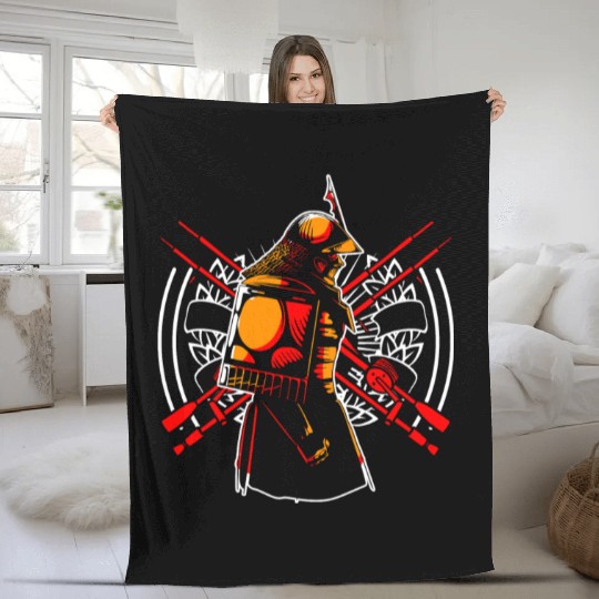 Kanji Japan Katana Sword Ninja Samurai Fleece Blankets