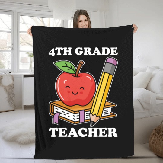 4th Grade Teacher Back to School Fleece Blankets