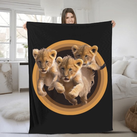 Kittens, Lion cubs Fleece Blankets