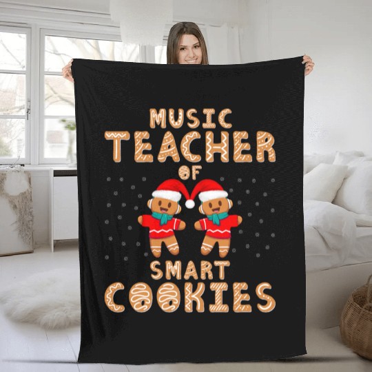 Music Teacher Of Smart Cookies Christmas Pajamas Fleece Blankets