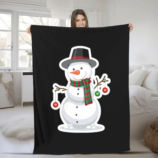 the white snowmen Fleece Blankets