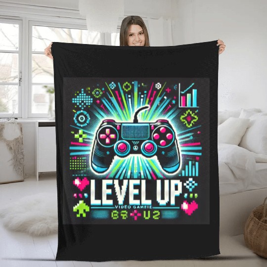 game level up Fleece Blankets