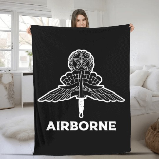 US Army Airborne: Leap into Valor. Fleece Blankets