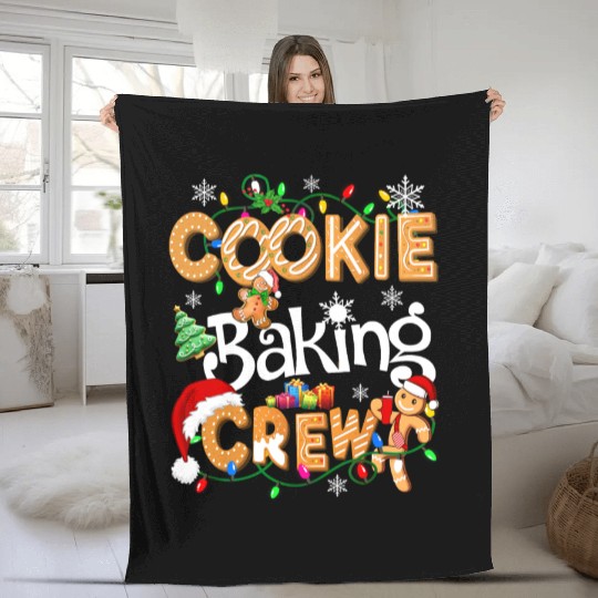 Cookie baking crew Cooking Lover Xmas Gingerbread Fleece Blankets
