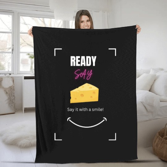 SAY CHEESE Fleece Blankets