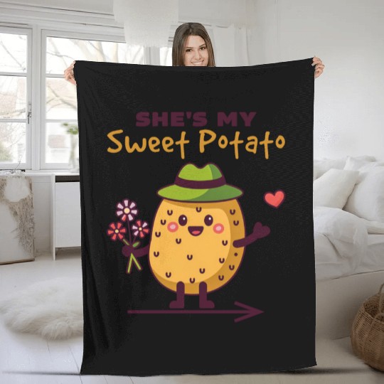 She's My Sweet Potato Funny Matching Couples Fleece Blankets