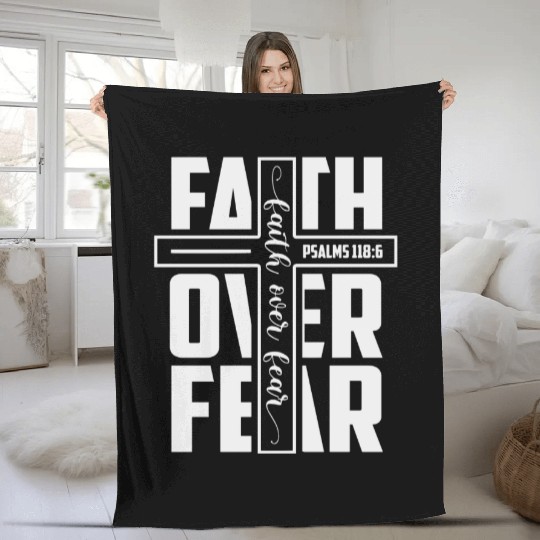 Faith over Fear | Motivational | Inspirational Fleece Blankets