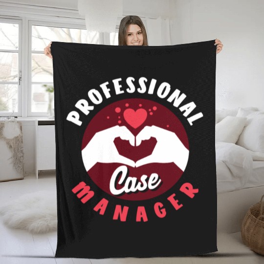Professional Case Manager Design Heart Hands Fleece Blankets