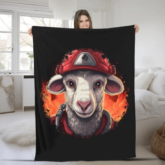 Sheep Firefighter Fleece Blankets