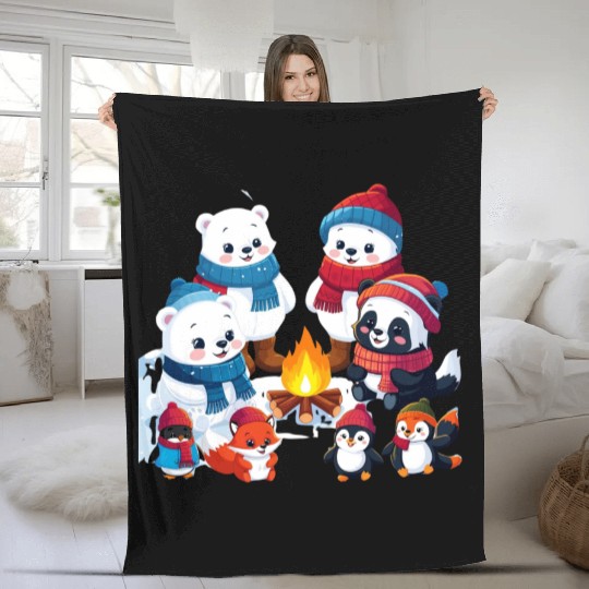 Winter Wonderland Critters Fleece Blankets