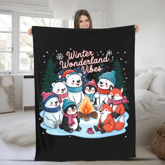 Winter Wonderland Snowflake Fleece Blankets