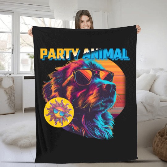 Party Animal Vintage Fleece Blankets