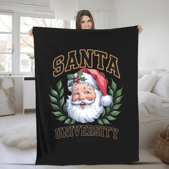 Santa University Est. 1836, santae, newe year gift Fleece Blankets